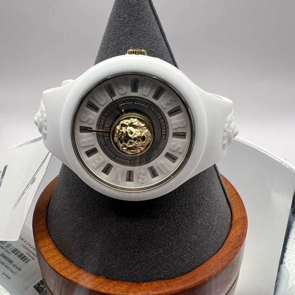 NWT Versace Women's Fire Island Silicone Strap Watch, 39mm x 9.9mm